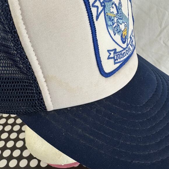 Blue Knights Motorcycle Club Vintage Patch Logo Trucker Snapback Hat Speedway - Picture 4 of 7